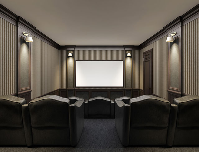 Interior of a home theater